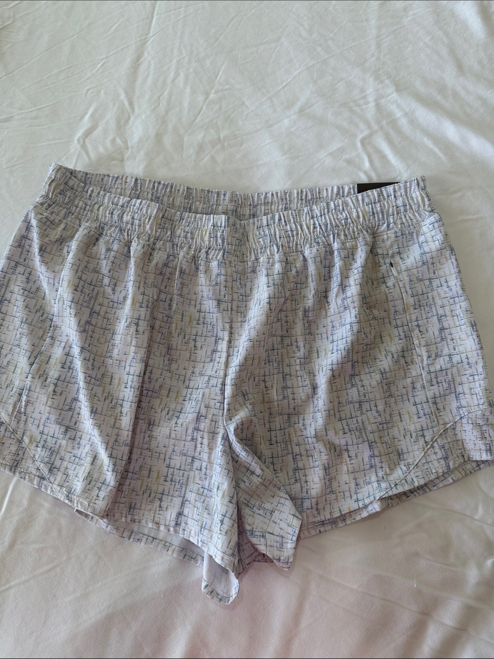 Calia Pale Blue Linear-Print Athletic Shorts